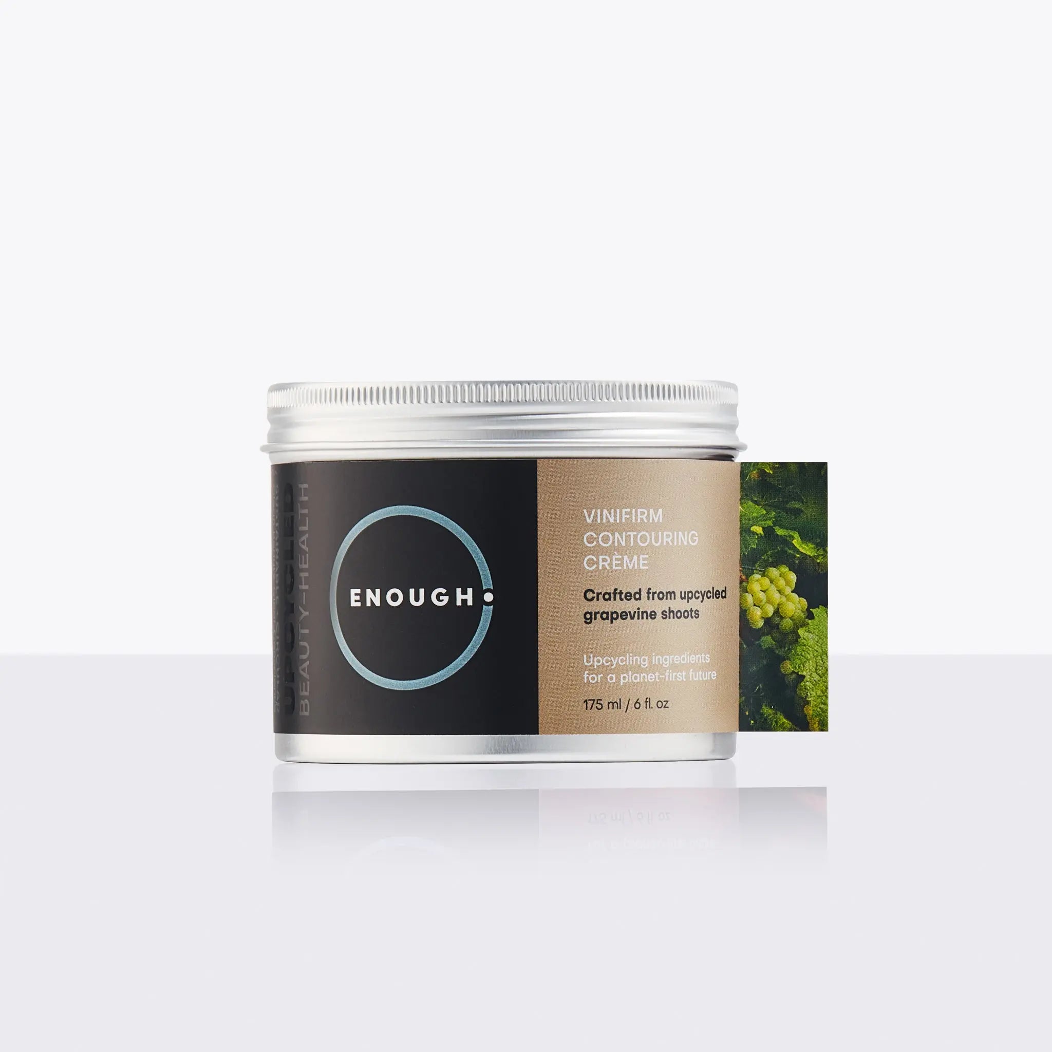 Cosmetic reusable container containing ENOUGH Vinifirm Contouring Crème on a white background