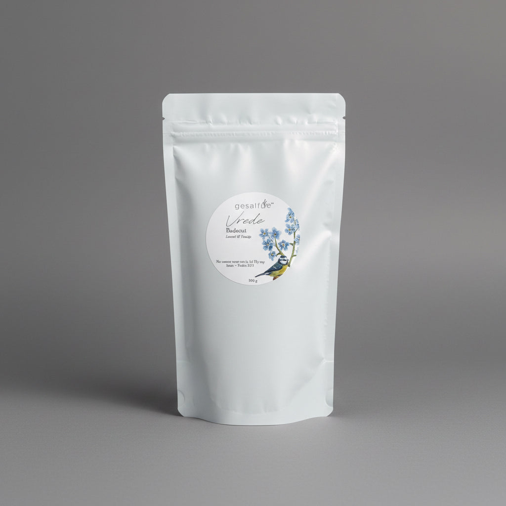 Bath Salt with Lavender and Vanilla by Gesalfde in a 500g pack.